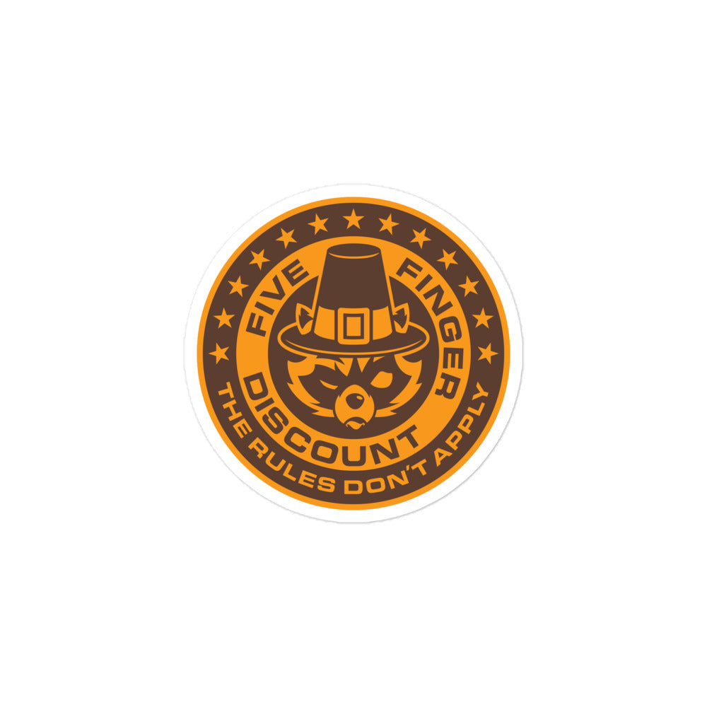 Five Finger Discount Thanksgiving Sticker