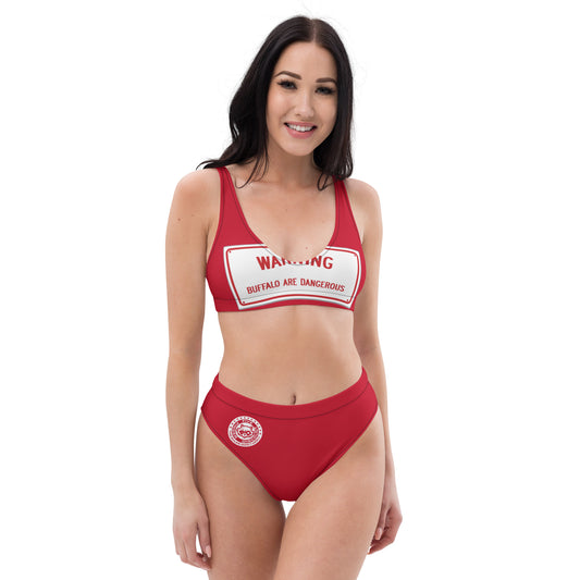 Buffalo Are Dangerous Red High Waisted Bikini
