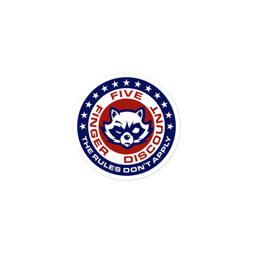 Five Finger Discount Logo Red, White & Blue Print Sticker
