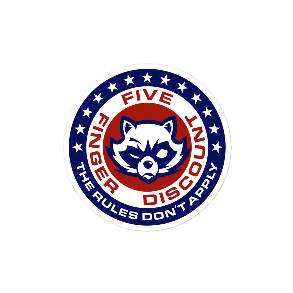 Five Finger Discount Logo Red, White & Blue Print Sticker