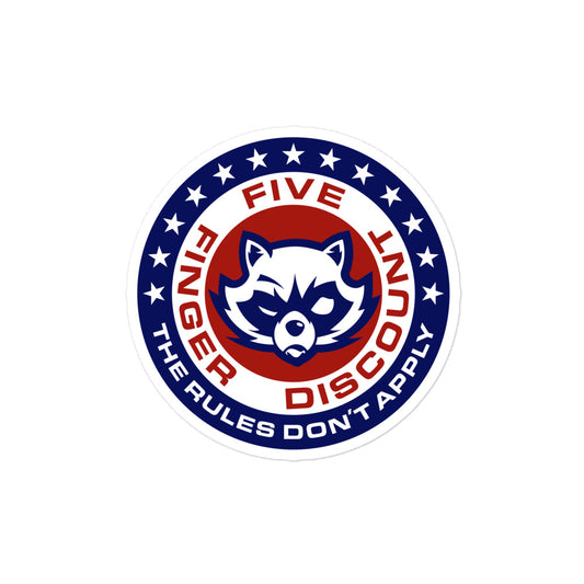 Five Finger Discount Logo Red, White & Blue Print Sticker