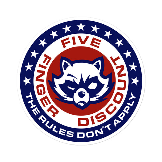 Five Finger Discount Logo Red, White & Blue Print Sticker