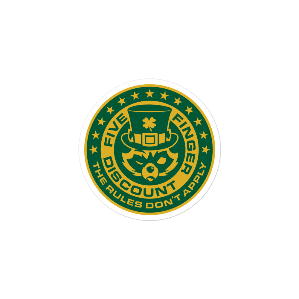 Five Finger Discount St. Patrick's Day Logo Sticker