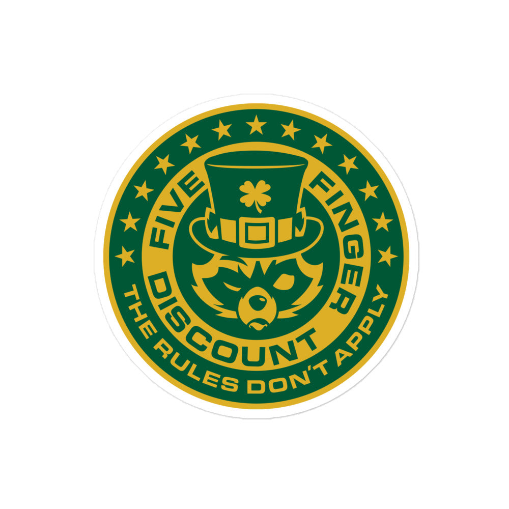 Five Finger Discount St. Patrick's Day Logo Sticker