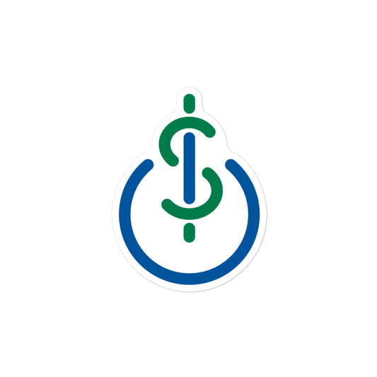 Money & Power Blue & Green Sticker