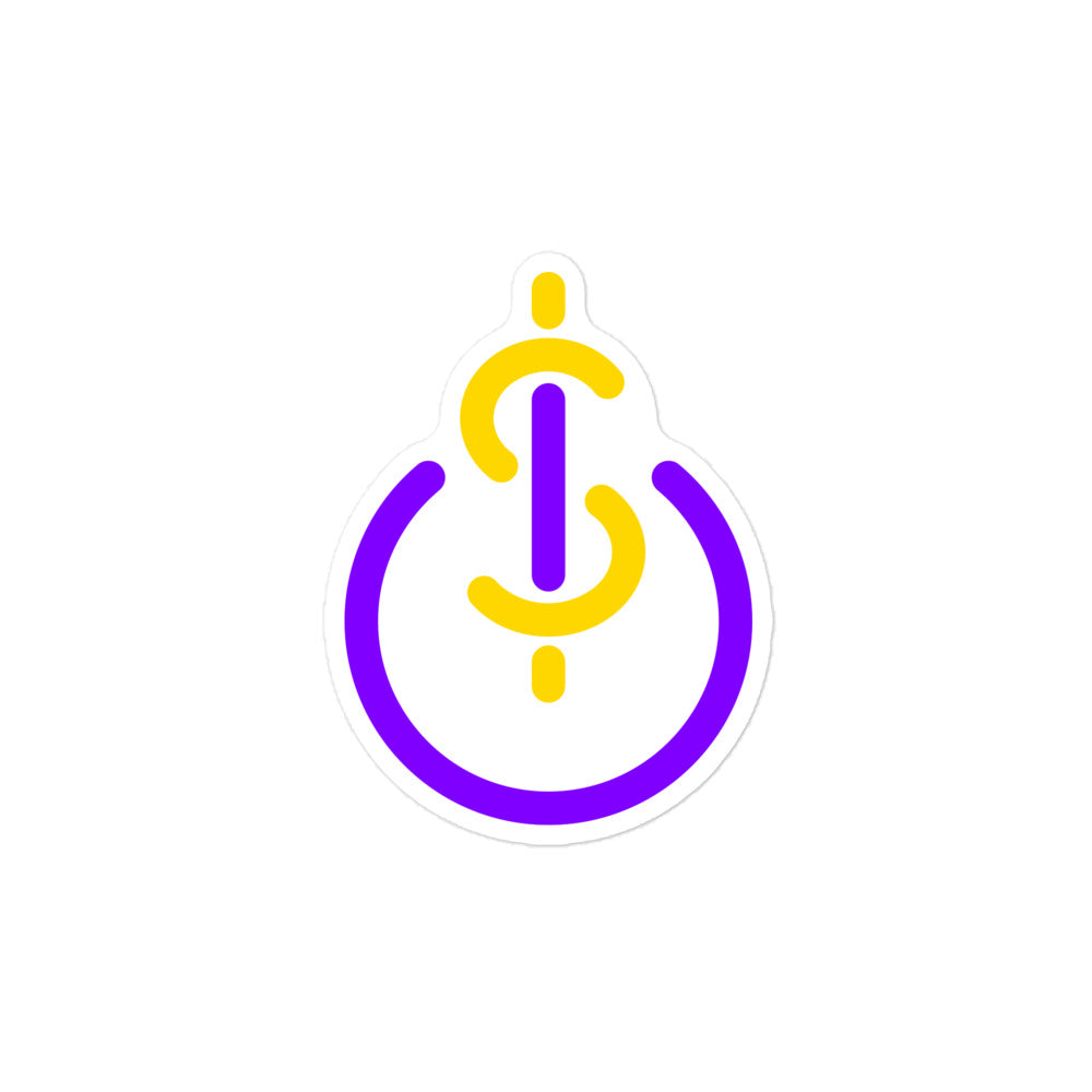 Money & Power Purple & Gold Sticker
