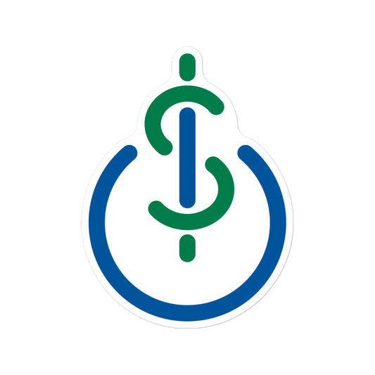 Money & Power Blue & Green Sticker