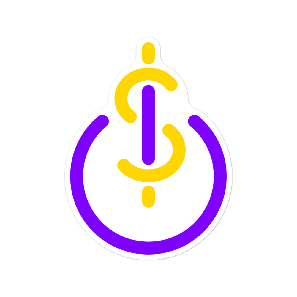 Money & Power Purple & Gold Sticker