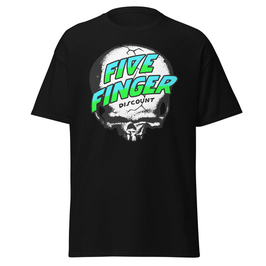 Five Finger Discount Skull Blue & Green Print T-Shirt