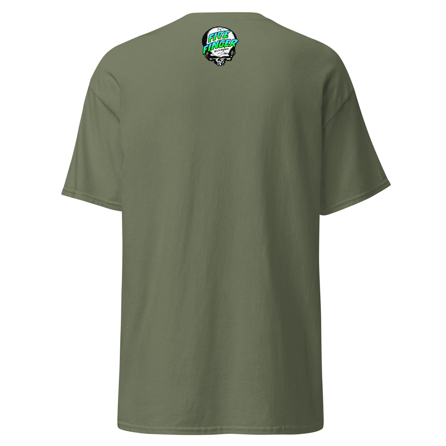 Five Finger Discount Skull Blue & Green Print T-Shirt