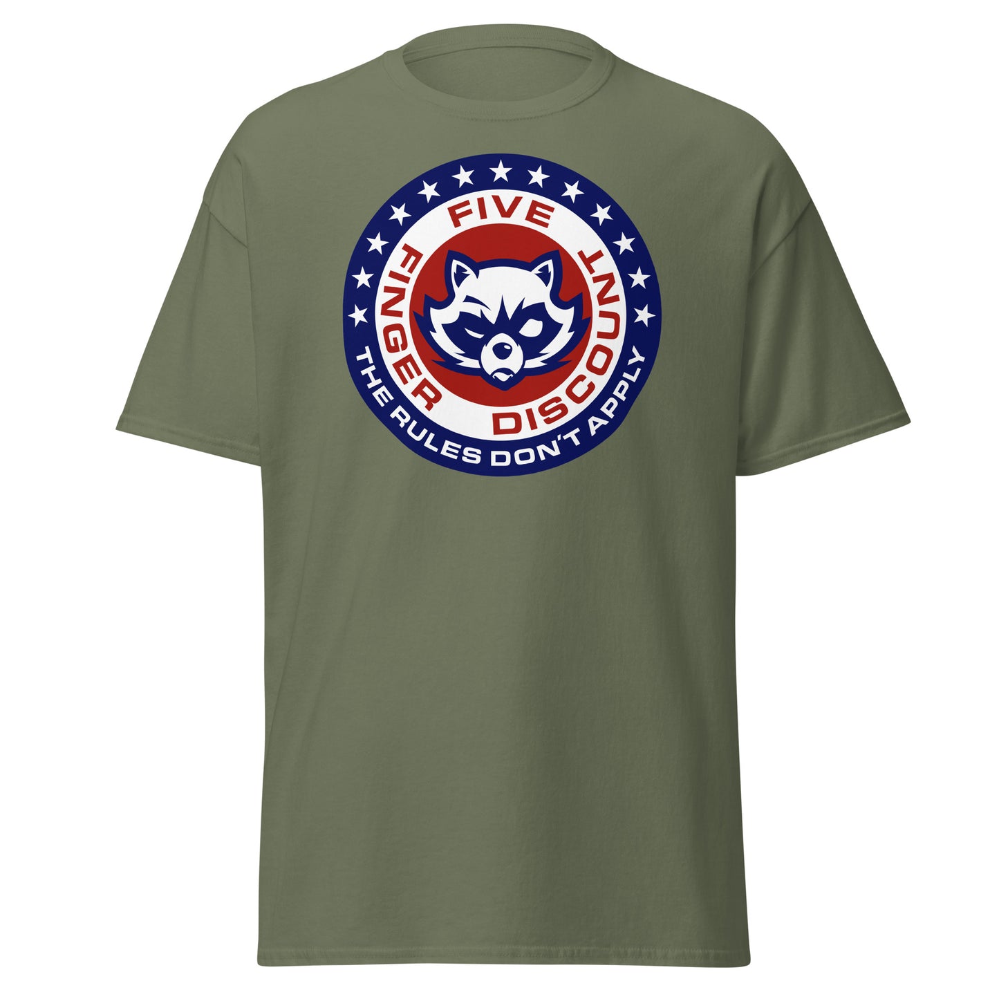 Five Finger Discount Logo Red, White & Blue Print T-Shirt