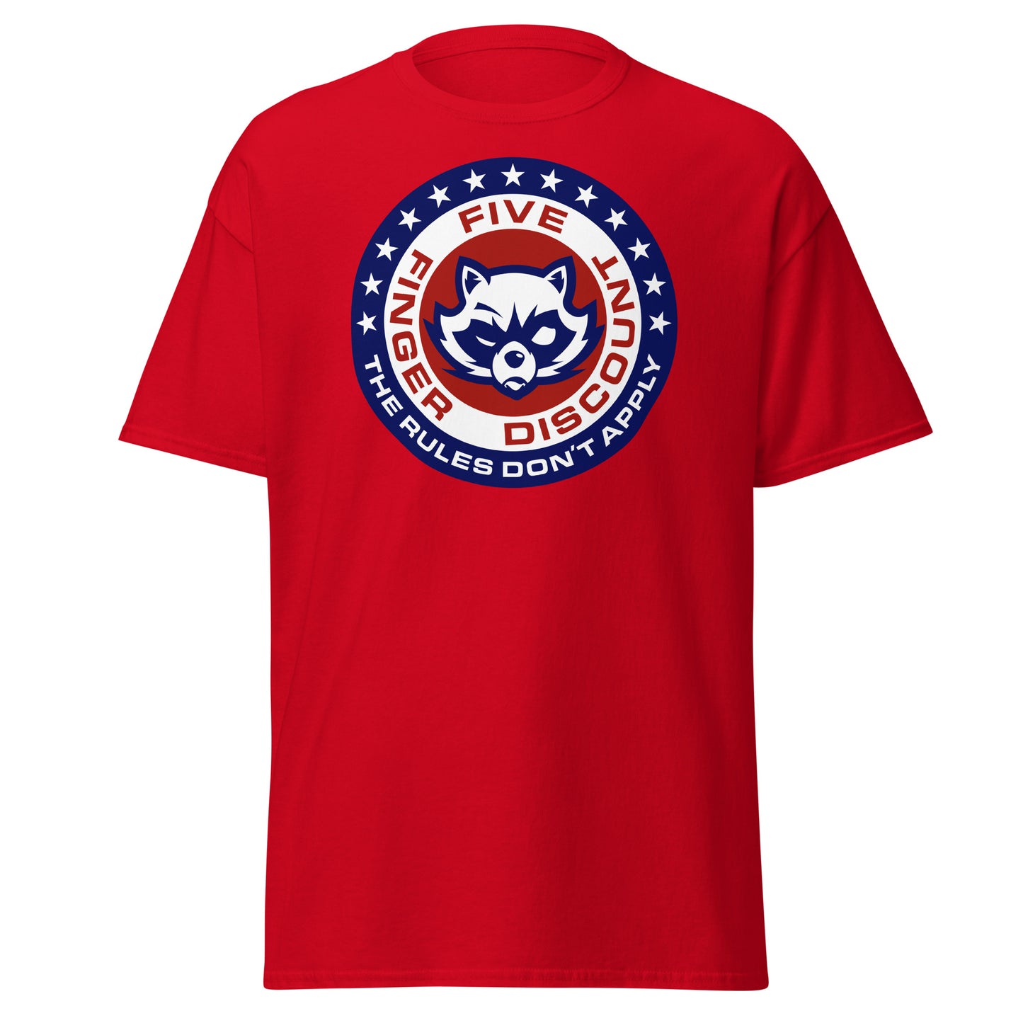 Five Finger Discount Logo Red, White & Blue Print T-Shirt