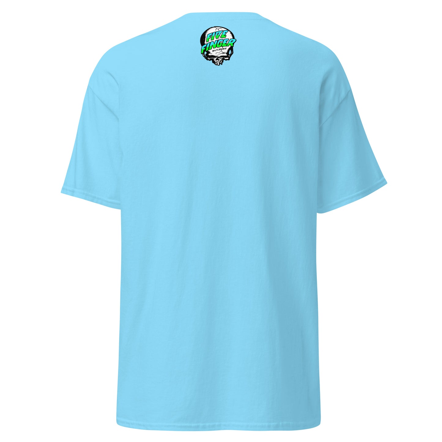 Five Finger Discount Skull Blue & Green Print T-Shirt