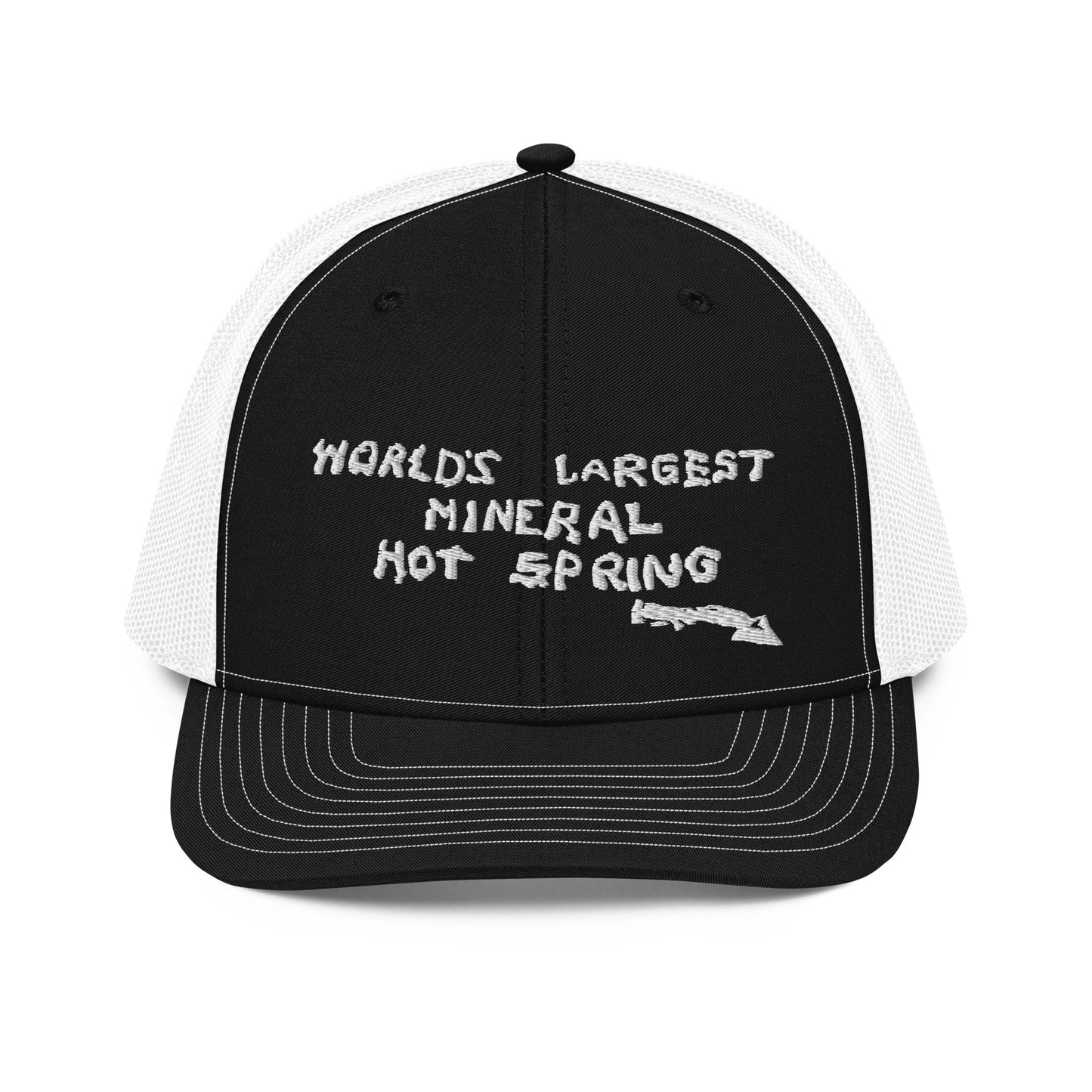 Worlds Largest Mineral Hot Spring White Trucker Hat