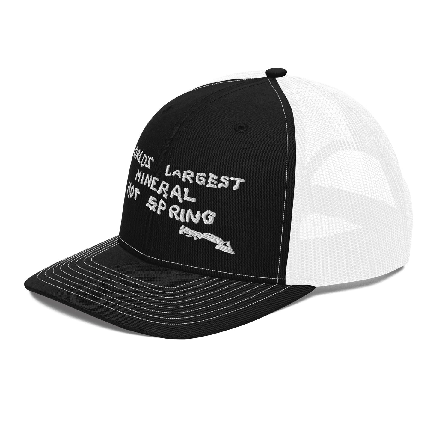 Worlds Largest Mineral Hot Spring White Trucker Hat
