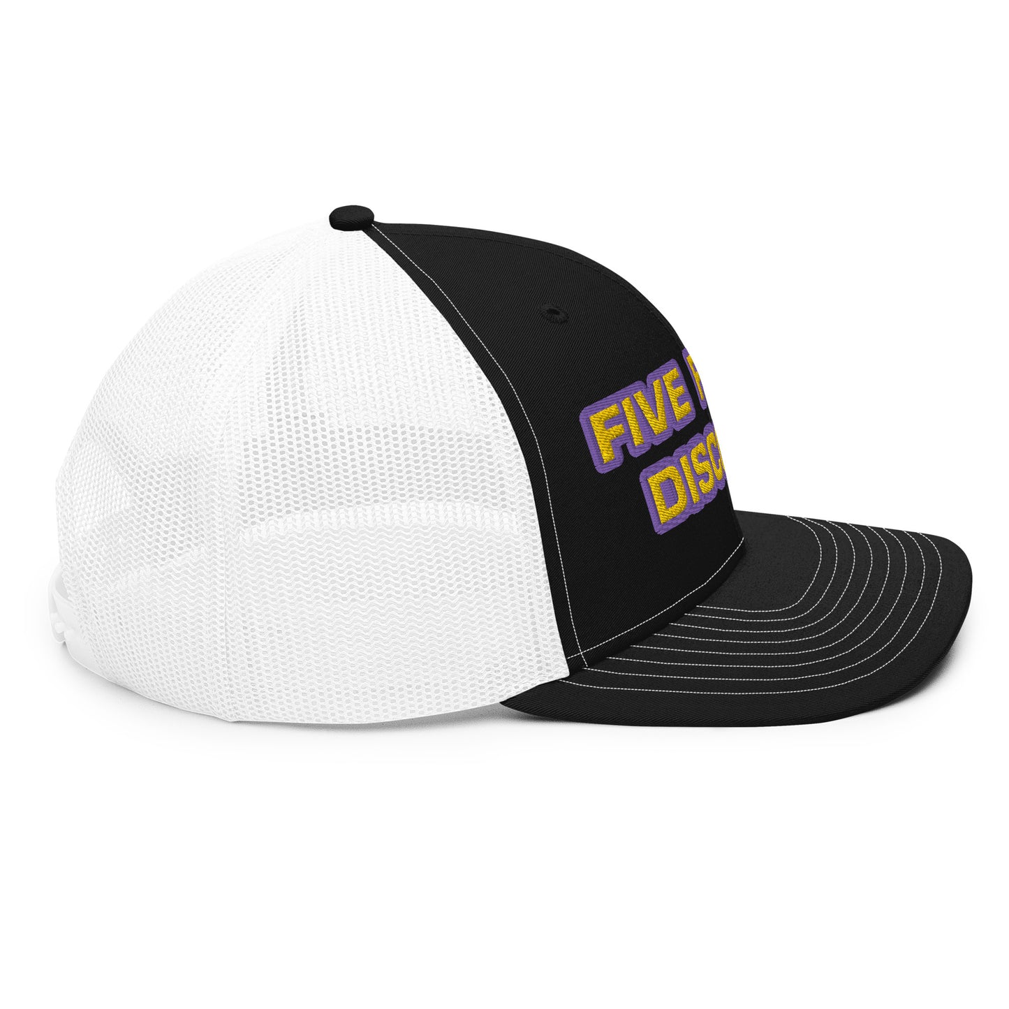 Five Finger Discount Gold & Purple Embroidered Trucker Hat