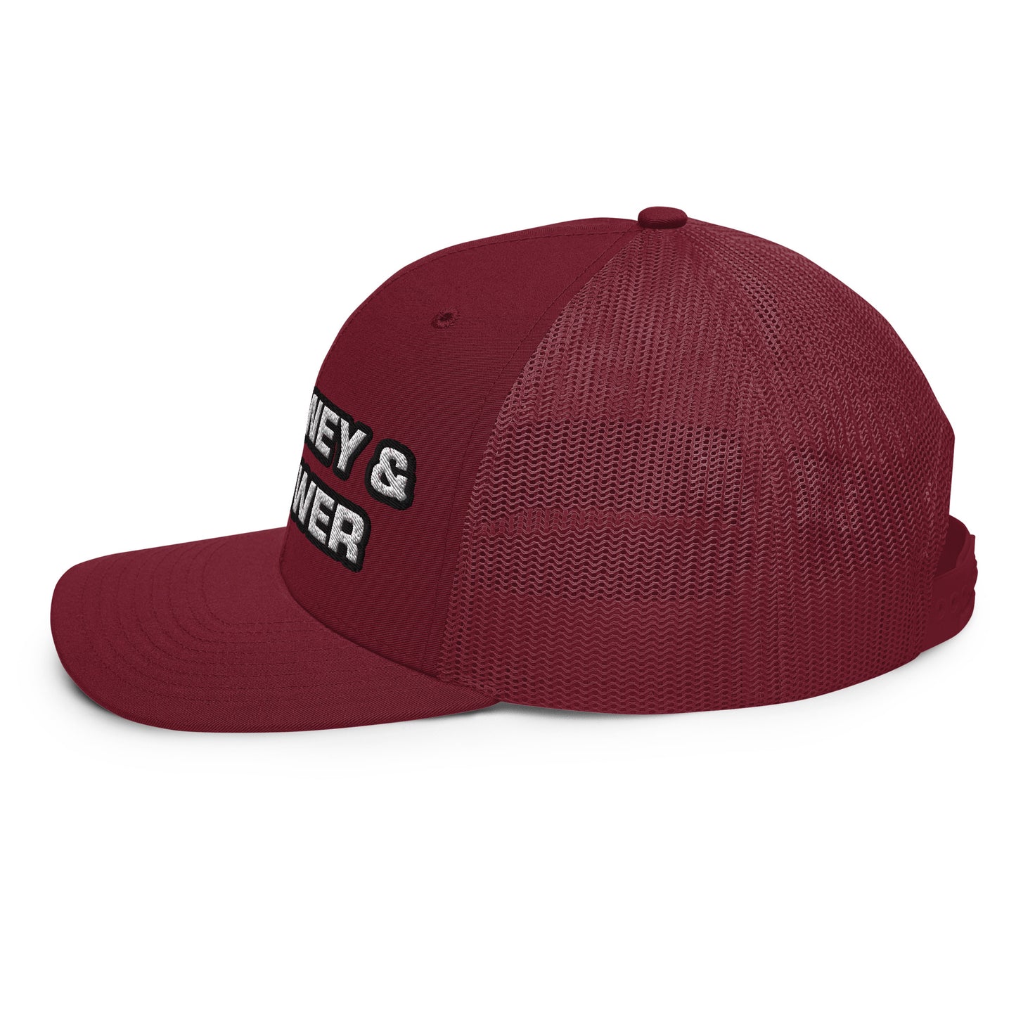Money & Power White & Black Embroidered Trucker Hat