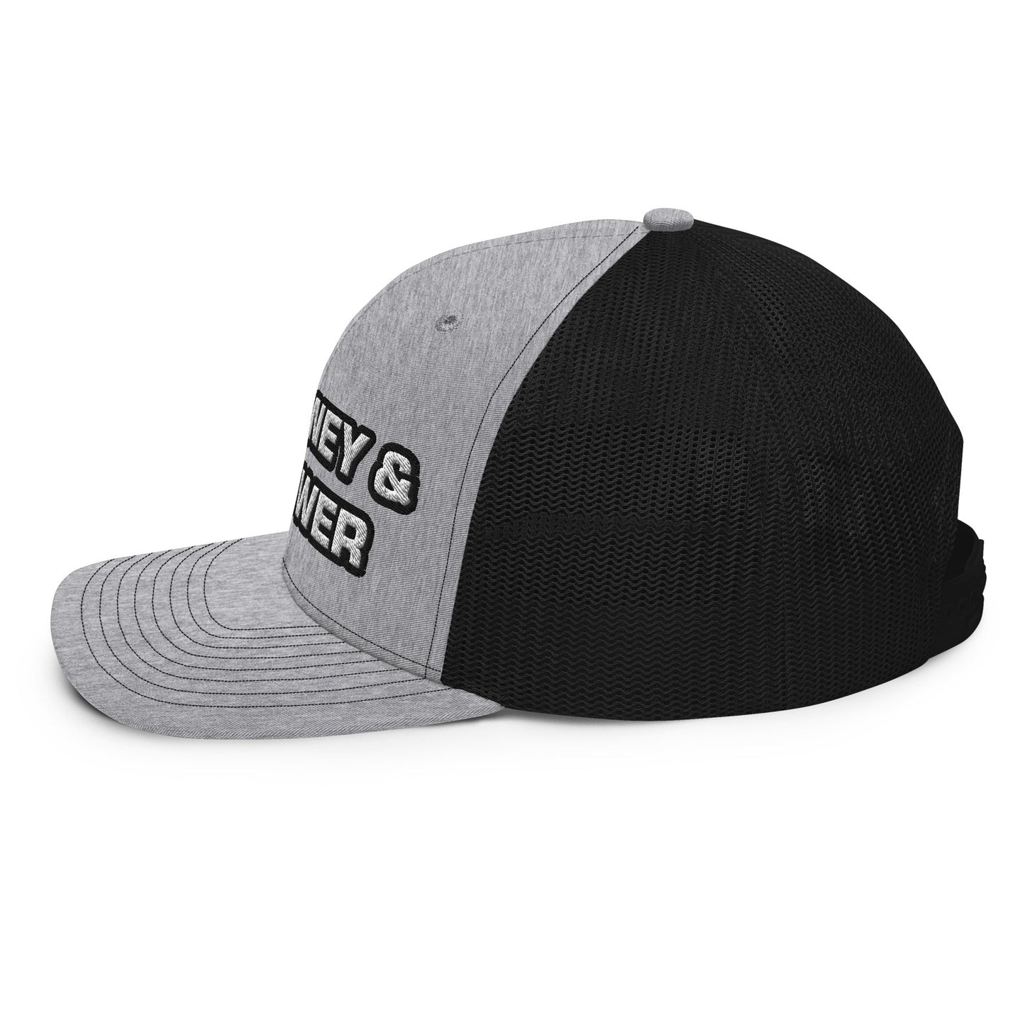 Money & Power White & Black Embroidered Trucker Hat
