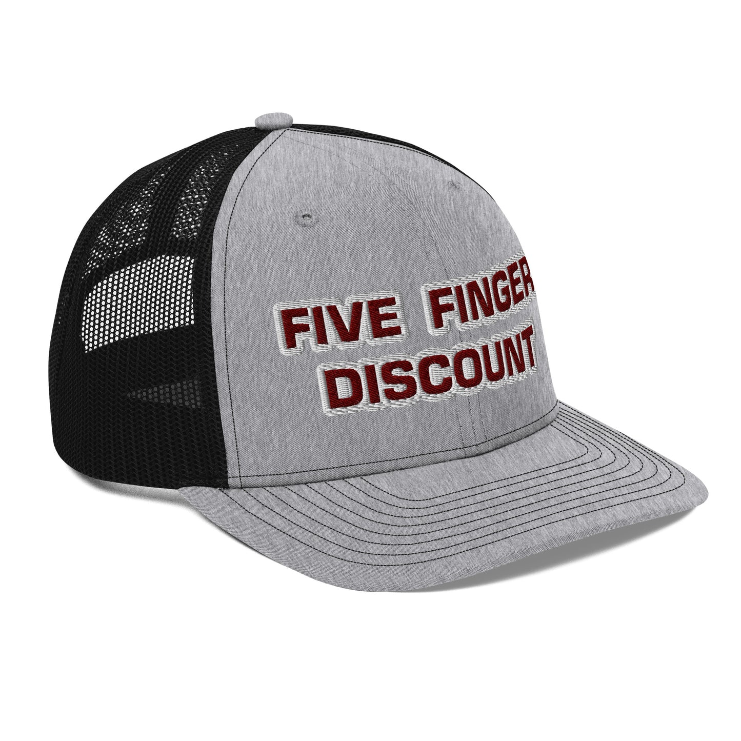 Five Finger Discount Maroon & White Embroidered Truck Hat