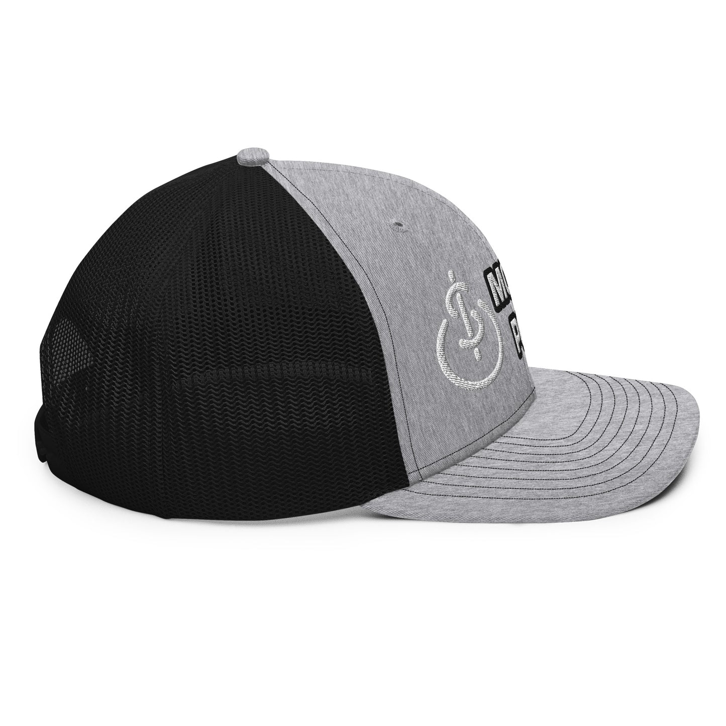Money & Power White & Black Embroidered Trucker Hat