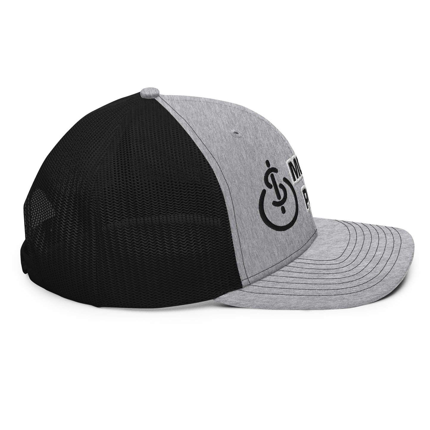 Money & Power Black & White Embroidered Trucker Hat