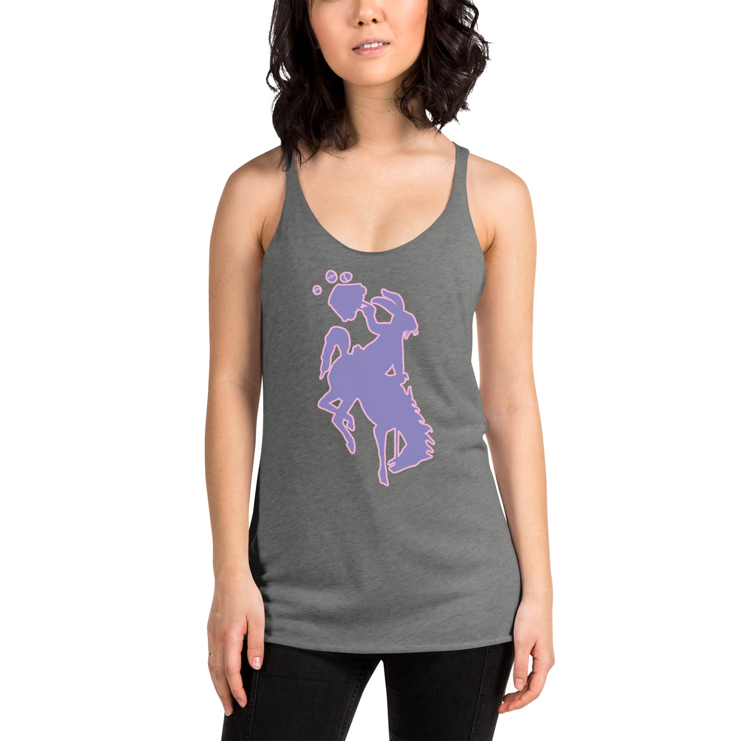 Bucking Horse & Easter Bunny Women's Racerback Tank