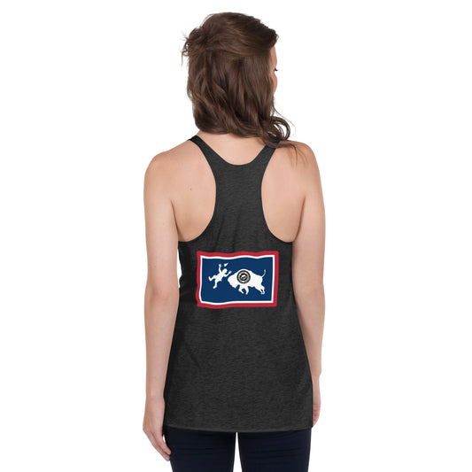 Weathered Warning Buffalo Are Dangerous Women's Racerback Tank