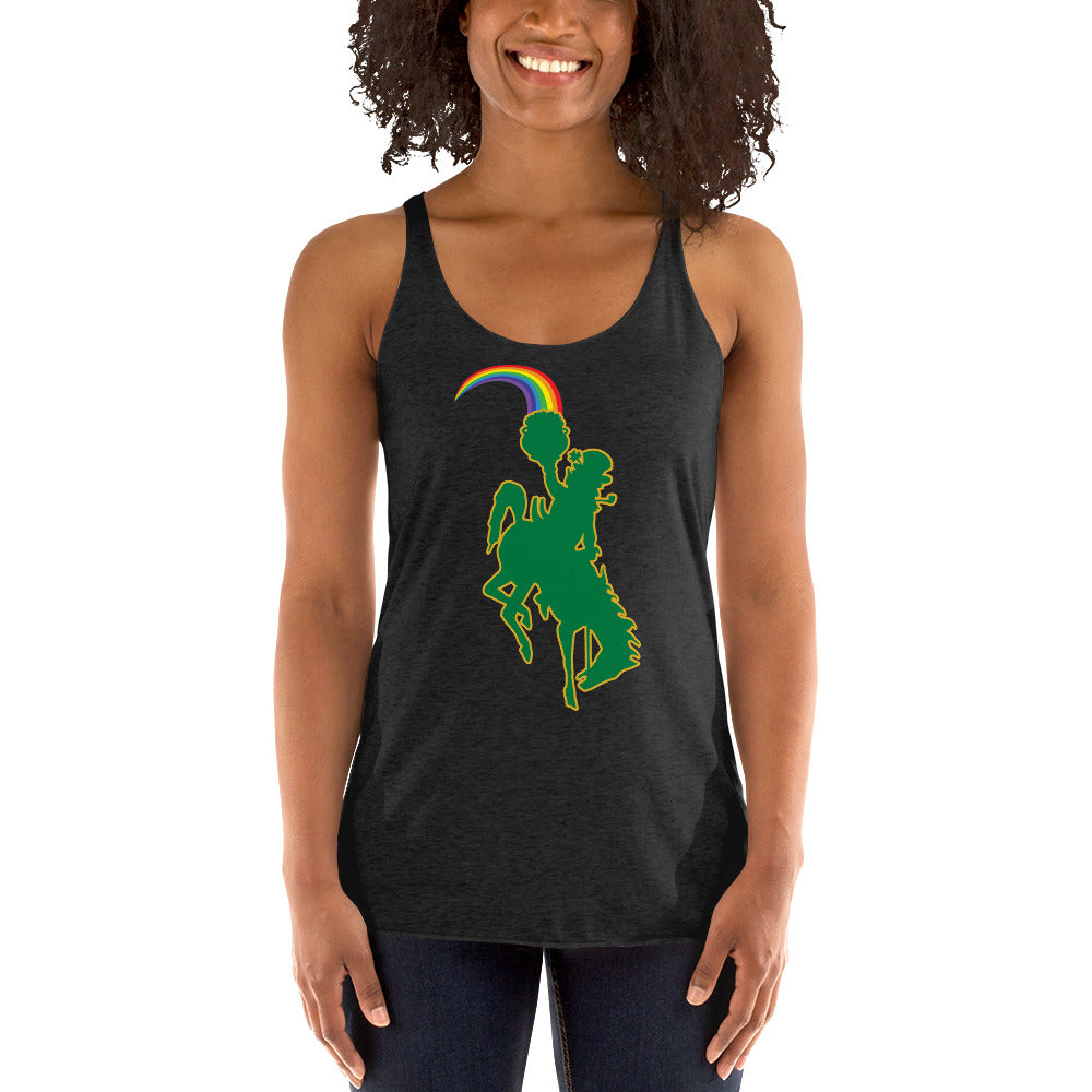 Bucking Horse & Leprechaun Women's Racerback Tank