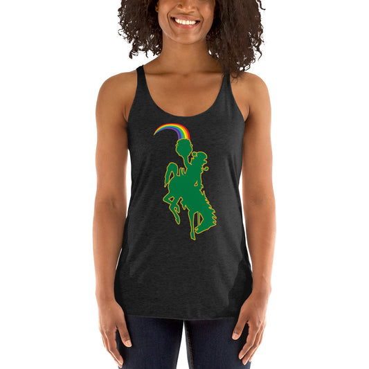 Bucking Horse & Leprechaun Women's Racerback Tank
