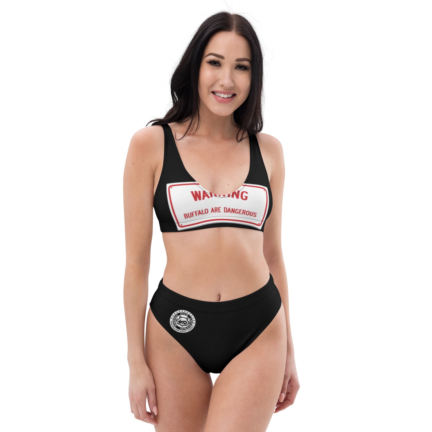 Buffalo Are Dangerous Black High Waisted Bikini