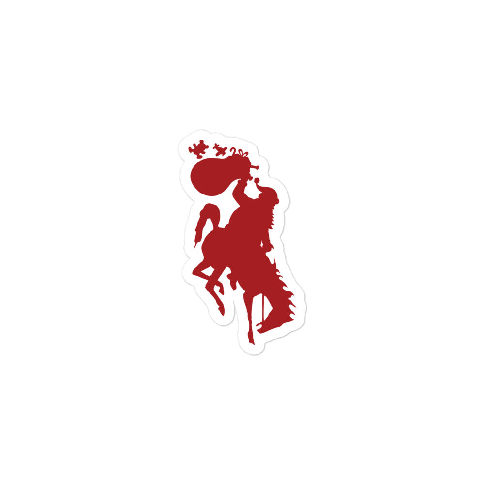 Bucking Horse & Santa Sticker