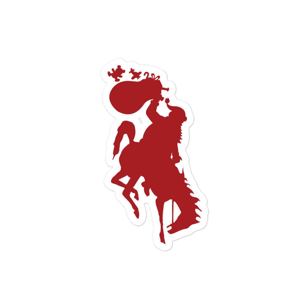 Bucking Horse & Santa Sticker