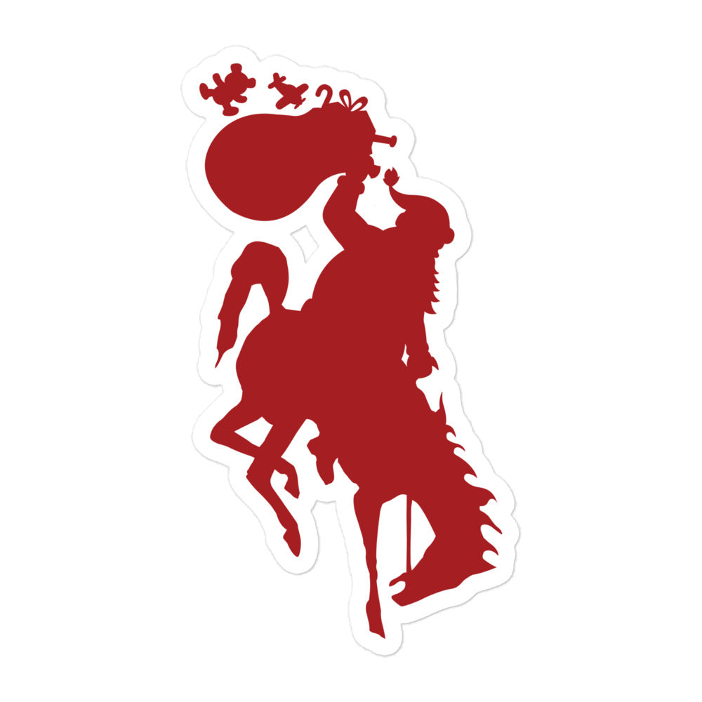 Bucking Horse & Santa Sticker