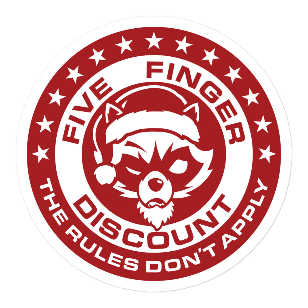 Five Finger Discount Christmas Sticker