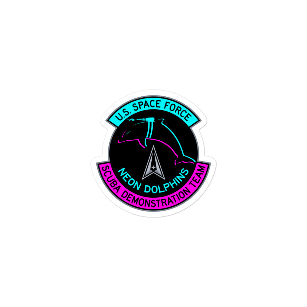 USSF Neon Dolphin Scuba Demonstration Team Patch Sticker