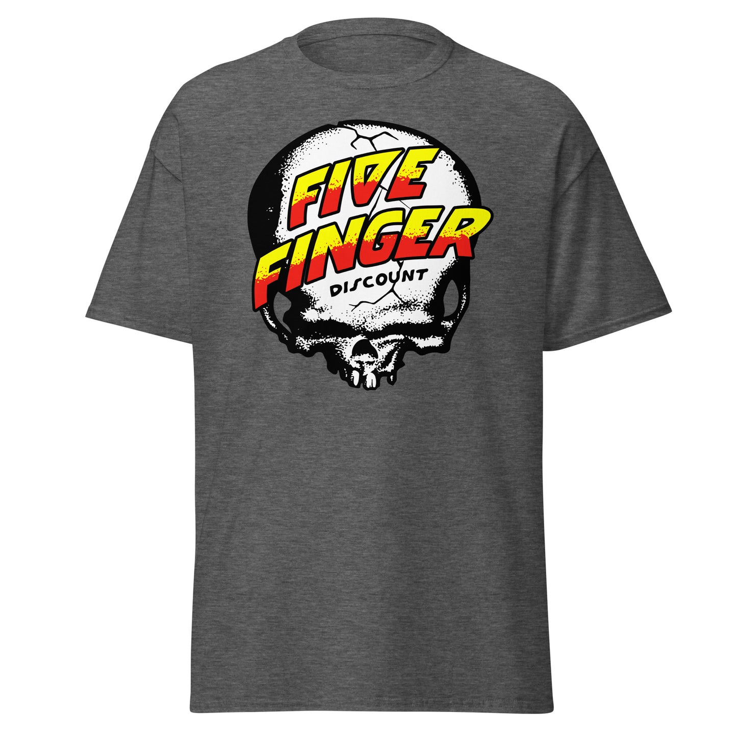 Five Finger Discount Skull Yellow & Red Print T-Shirt