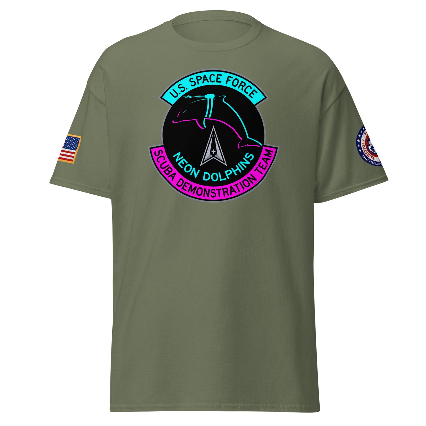 USSF Neon Dolphin Scuba Demonstration Team Patch T-Shirt