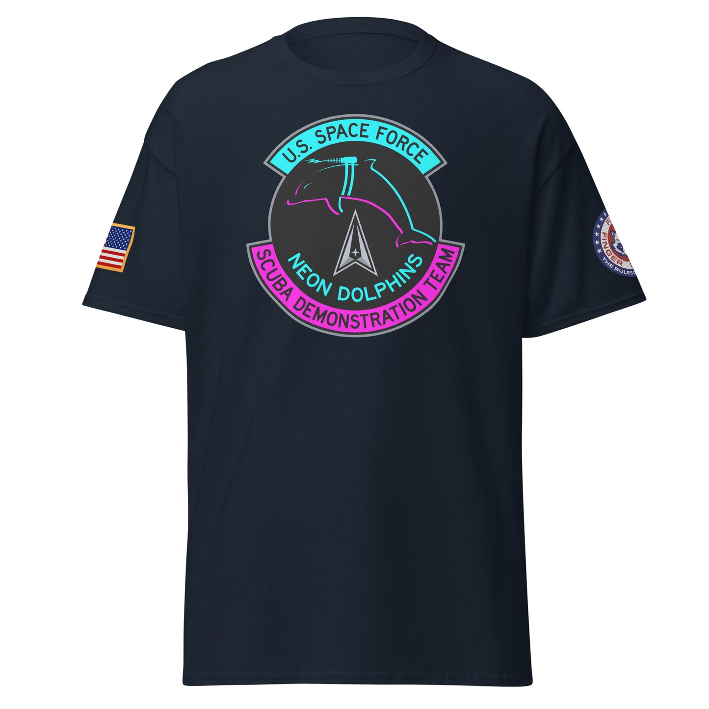 USSF Neon Dolphin Scuba Demonstration Team Patch T-Shirt