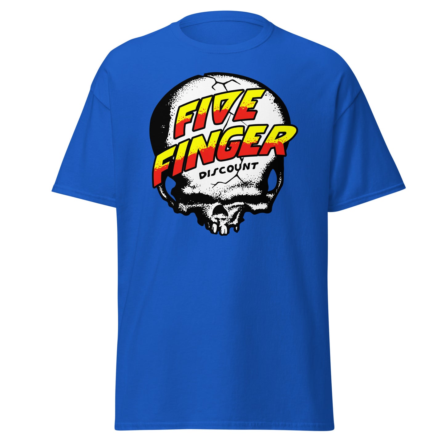 Five Finger Discount Skull Yellow & Red Print T-Shirt