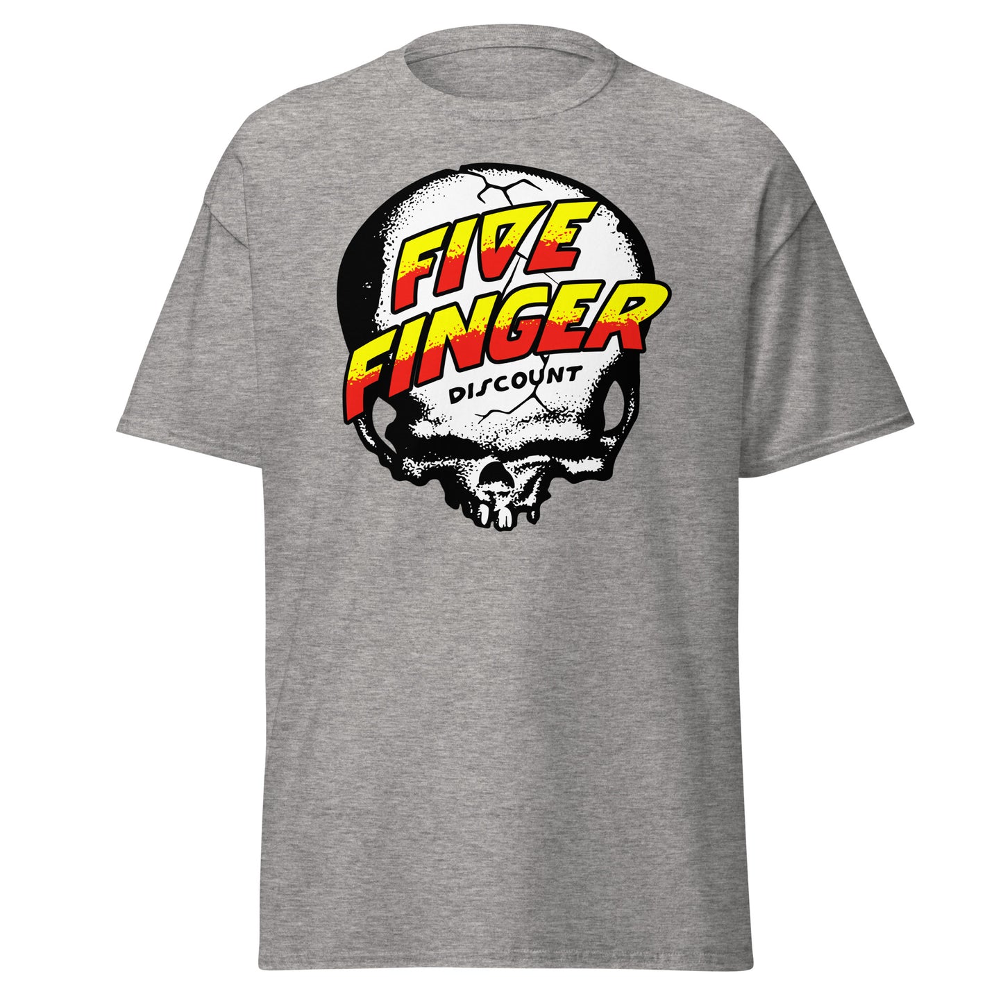 Five Finger Discount Skull Yellow & Red Print T-Shirt