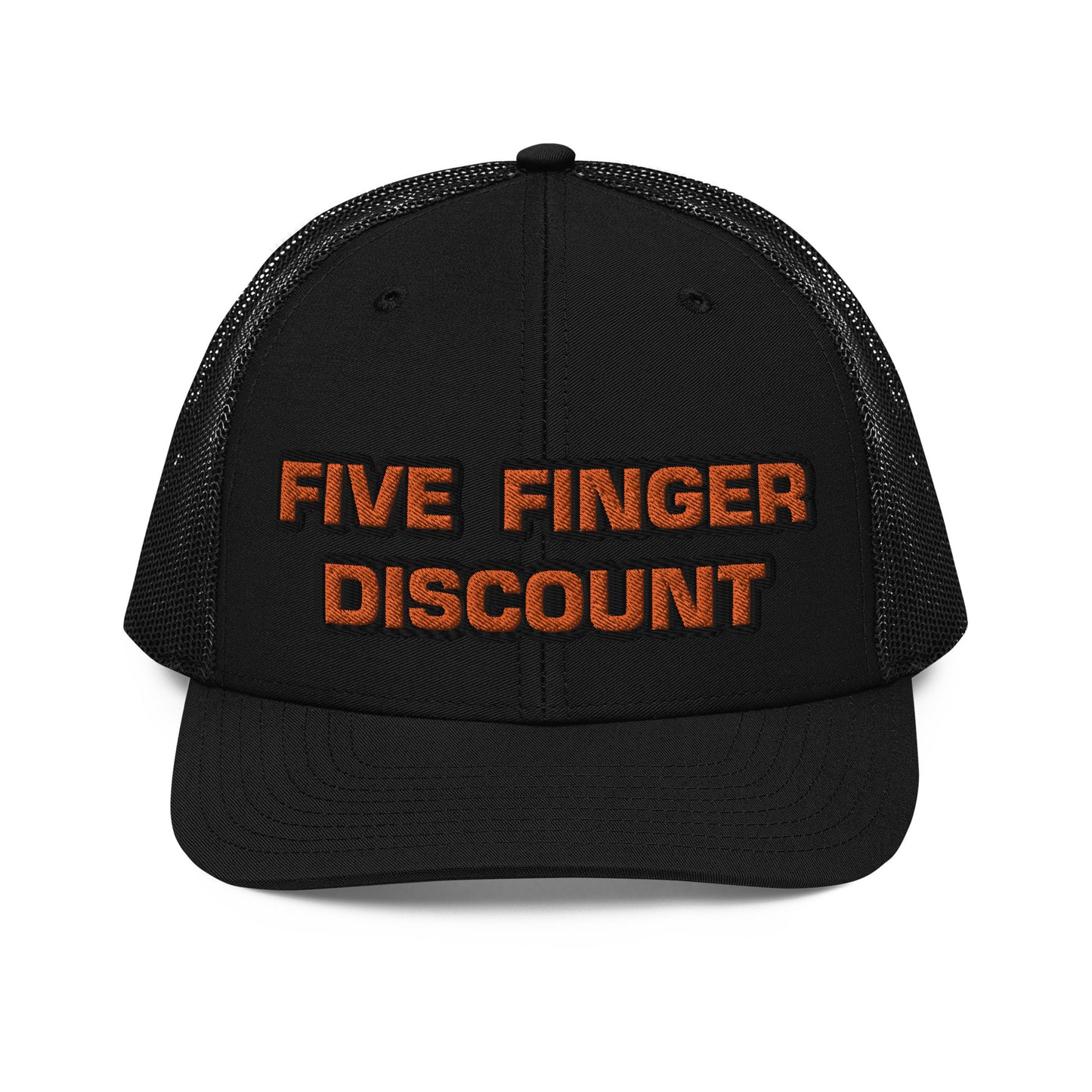 Five Finger Discount Orange & Black Embroidered Trucker Hat