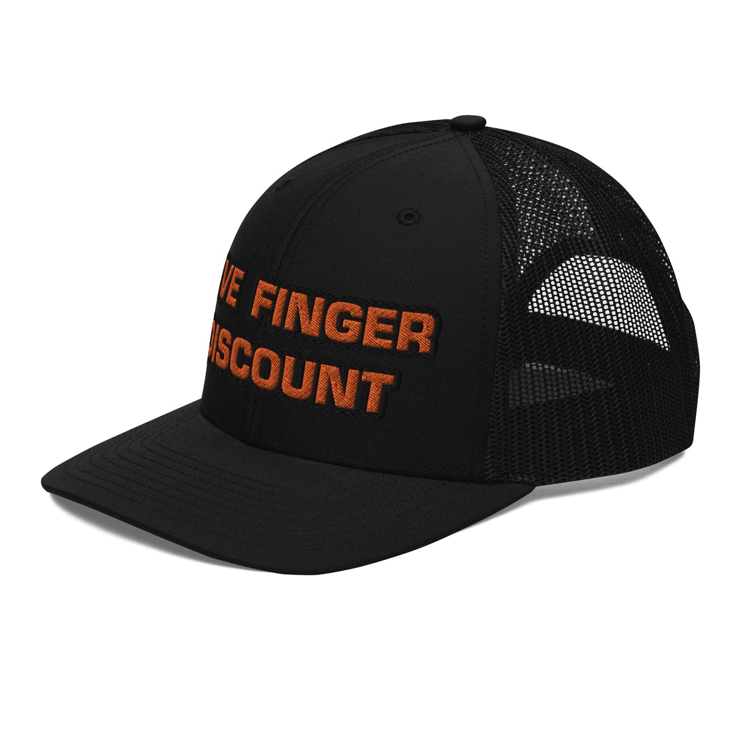 Five Finger Discount Orange & Black Embroidered Trucker Hat