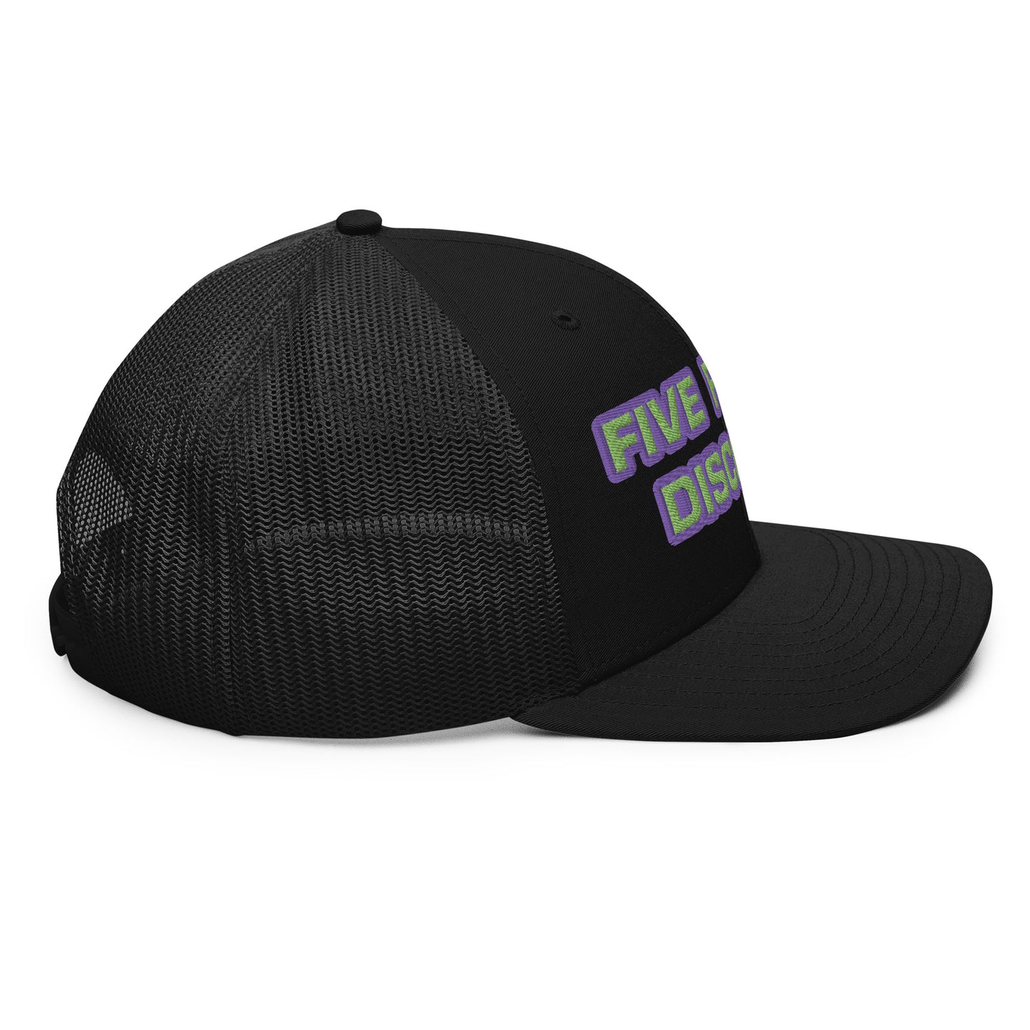 Five Finger Discount Purple & Green Embroidered Trucker Hat