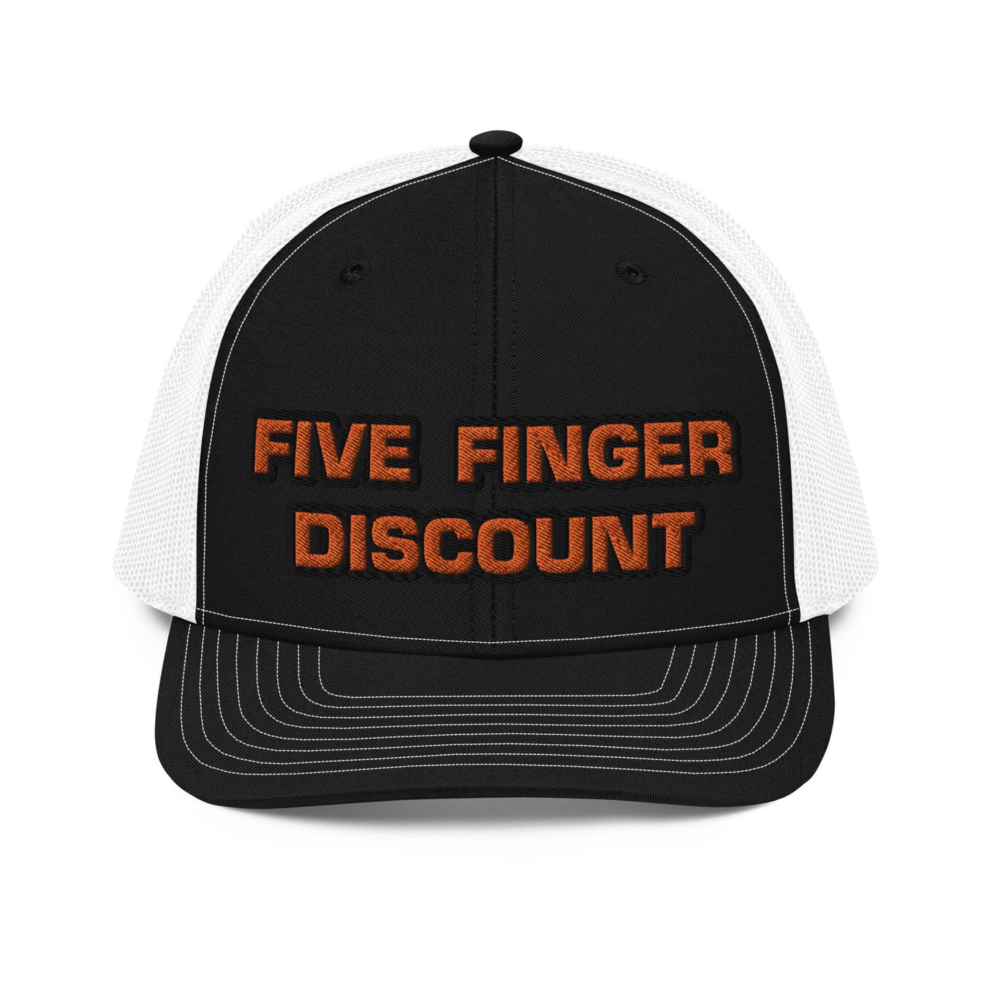 Five Finger Discount Orange & Black Embroidered Trucker Hat