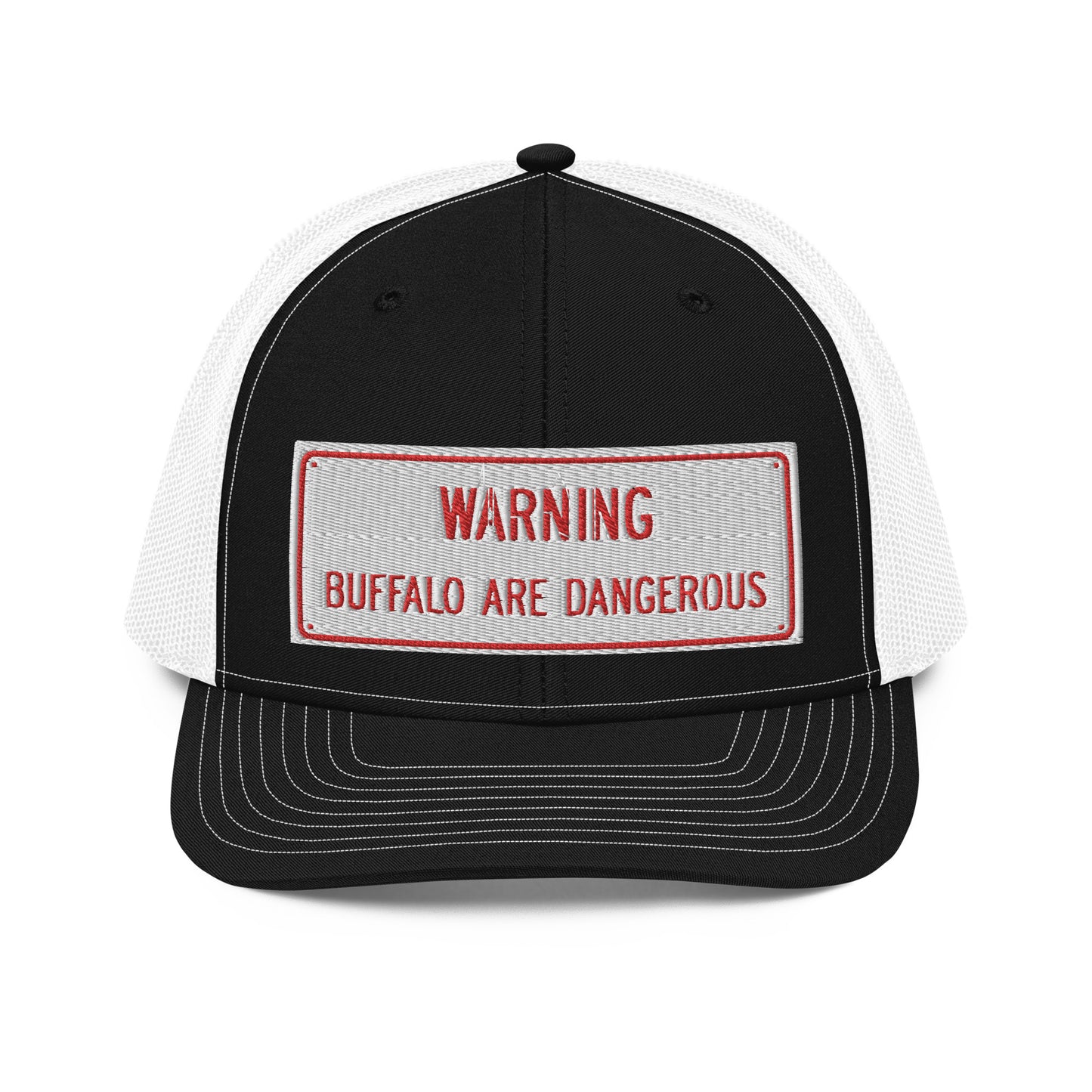 Warning Buffalo Are Dangerous Sign Trucker Hat