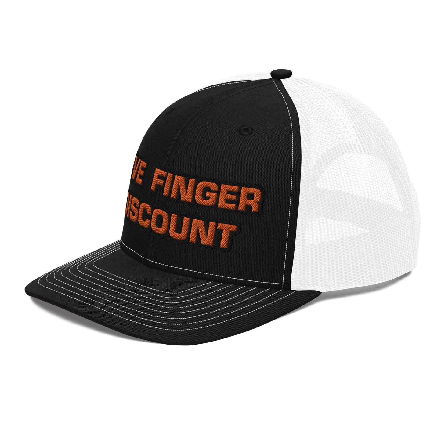 Five Finger Discount Orange & Black Embroidered Trucker Hat