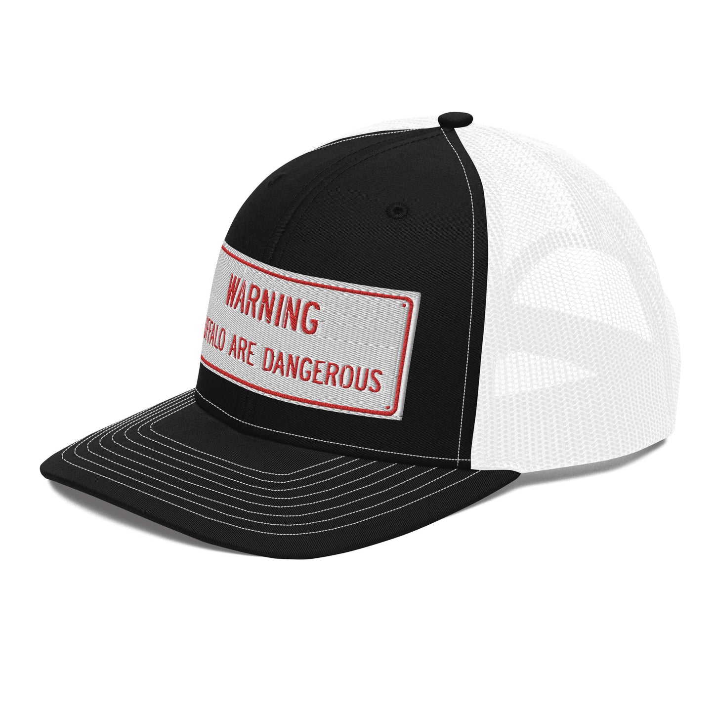 Warning Buffalo Are Dangerous Sign Trucker Hat