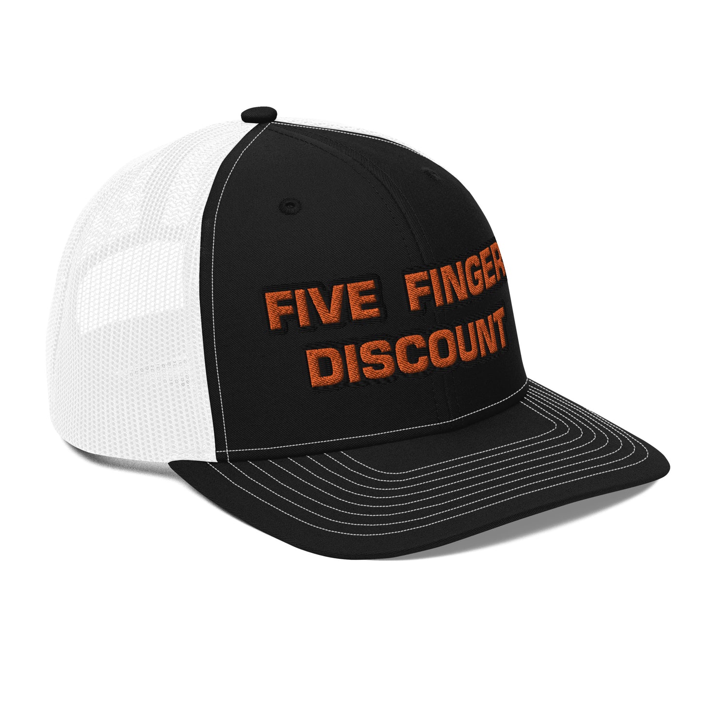 Five Finger Discount Orange & Black Embroidered Trucker Hat