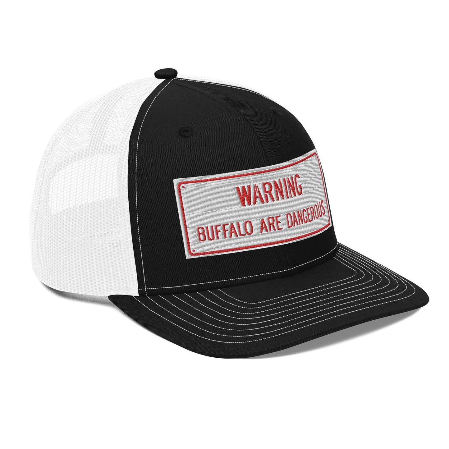 Warning Buffalo Are Dangerous Sign Trucker Hat