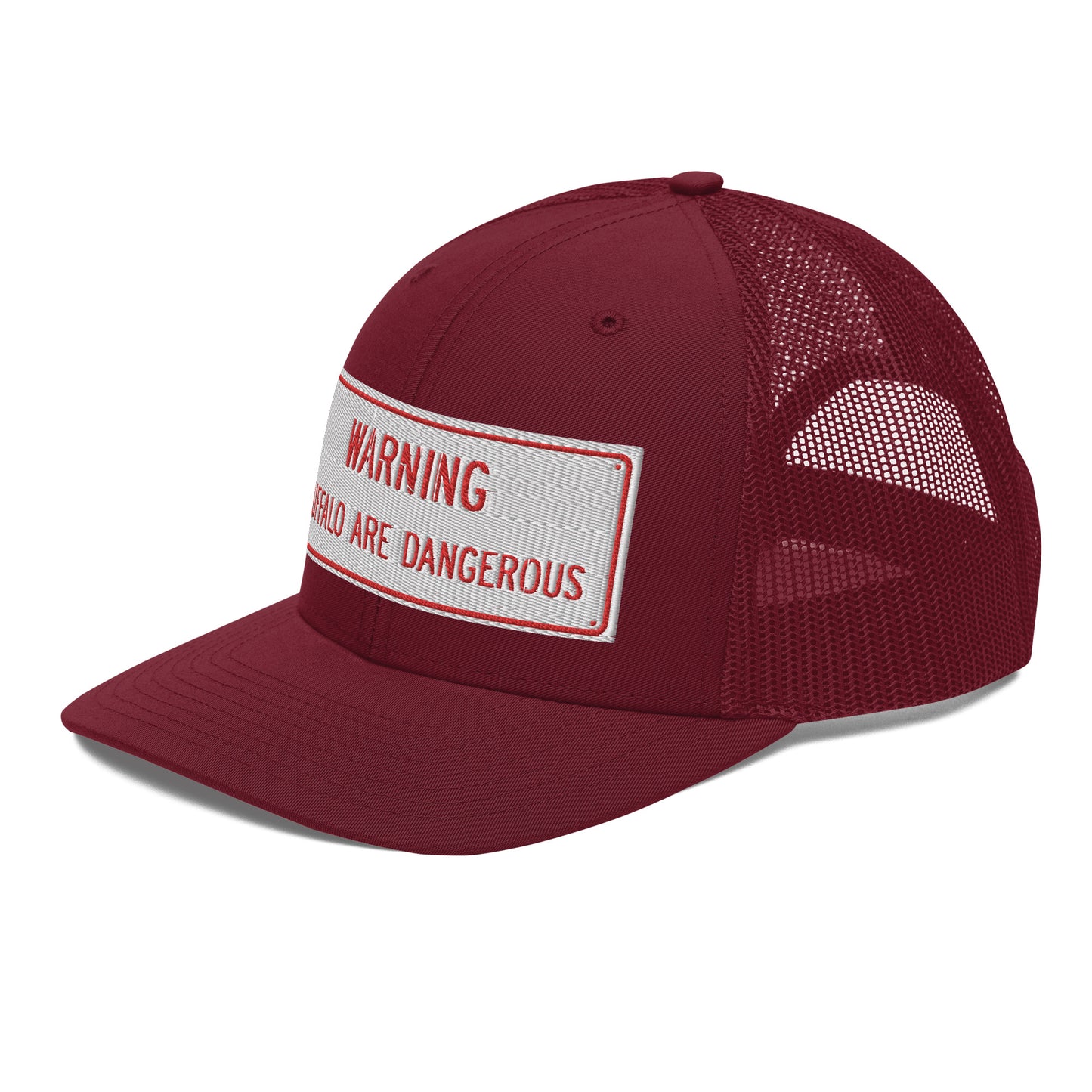 Warning Buffalo Are Dangerous Sign Trucker Hat